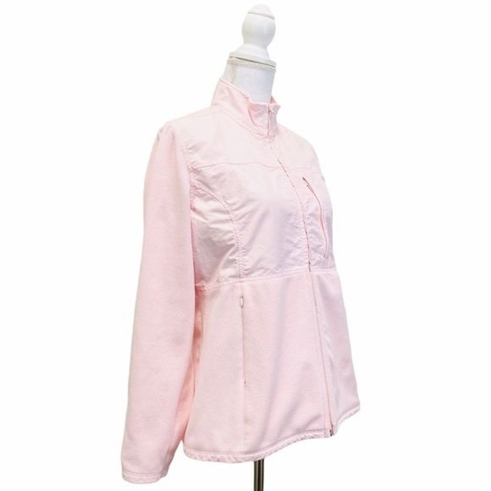Tommy Hilfiger Baby Pink Zip Up Fleece Jacket Zip Pocket L/G Large - Picture 3 of 6